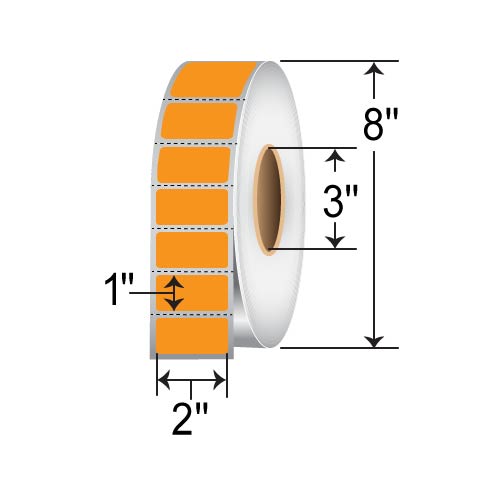 Barcodefactory 2x1  TT Label [Perforated, Orange] RFC-2-1-5500-OR
