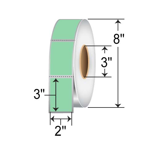 Barcodefactory 2x3  TT Label [Perforated, Green] RFC-2-3-1900-GR