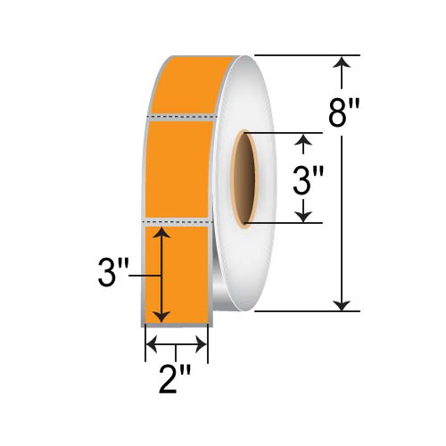 Barcodefactory 2x3  TT Label [Perforated, Orange] RFC-2-3-1900-OR