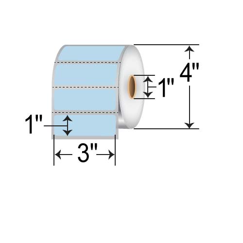 Barcodefactory 3x1  TT Label [Perforated, Blue] RFC-3-1-1375-BL