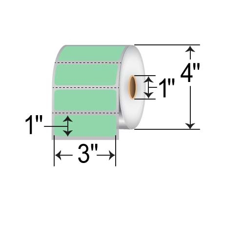 Barcodefactory 3x1  TT Label [Perforated, Green] RFC-3-1-1375-GR