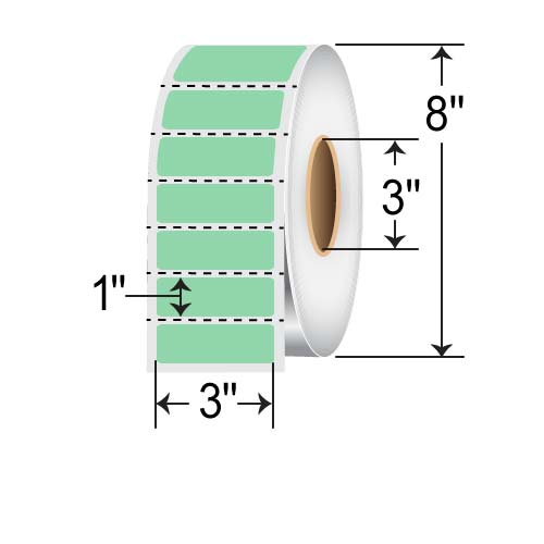 Barcodefactory 3x1  TT Label [Perforated, Green] RFC-3-1-5500-GR