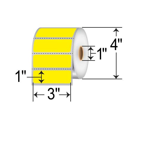 Barcodefactory 3x1  DT Label [Perforated, Yellow] RD-3-1-1375-YL