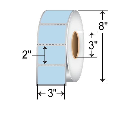 Barcodefactory 3x2  TT Label [Perforated, Blue] RFC-3-2-2900-BL