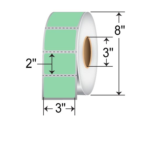 Barcodefactory 3x2  TT Label [Perforated, Green] RFC-3-2-2900-GR