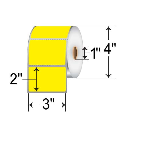 Barcodefactory 3x2  DT Label [Perforated, Yellow] RD-3-2-735-YL