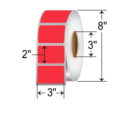 Barcodefactory 3x2  TT Label [Perforated, Red] RFC-3-2-2900-RD-EA