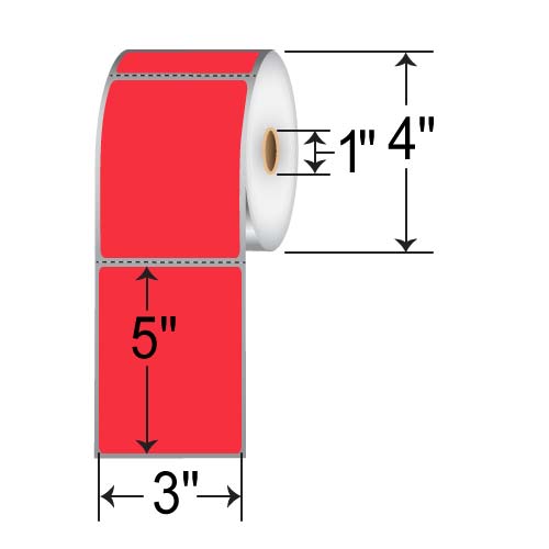 Barcodefactory 3x5  DT Label [Perforated, Red] RD-3-5-300-RD