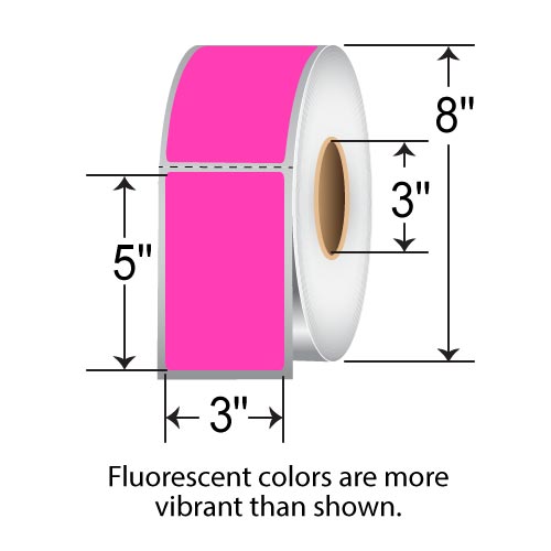 Barcodefactory 3x5  TT Label [Perforated, Fluorescent Pink] FL-3-5-1200-PK
