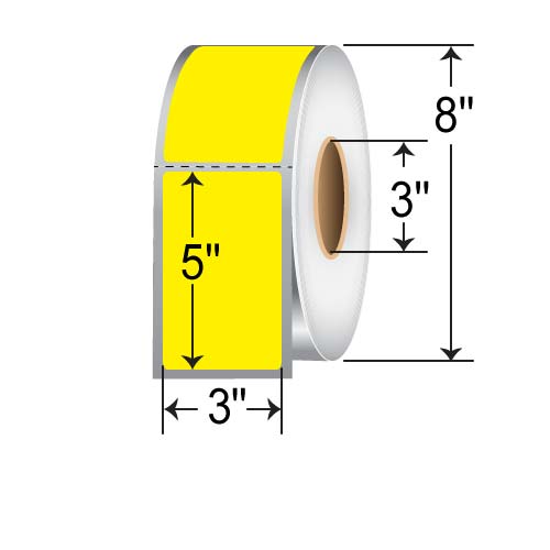 Barcodefactory 3x5  DT Label [Perforated, Yellow] RD-3-5-1200-YL