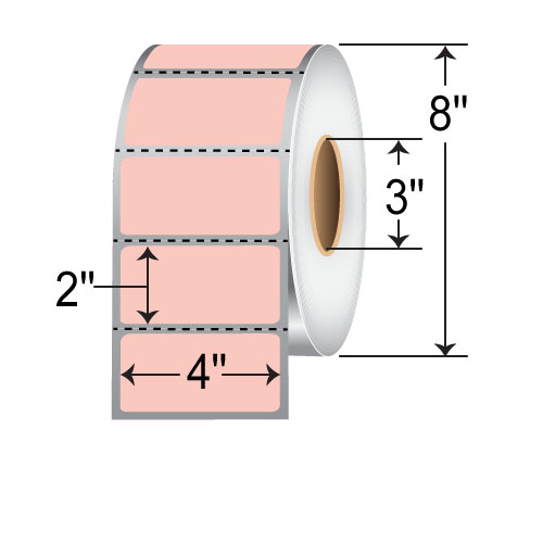 Barcodefactory 4x2  TT Label [Perforated, Pink] 640267
