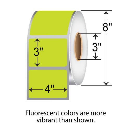 Barcodefactory 4x3  TT Label [Perforated, Fluorescent Chartreuse] FL-4-3-1900-CH