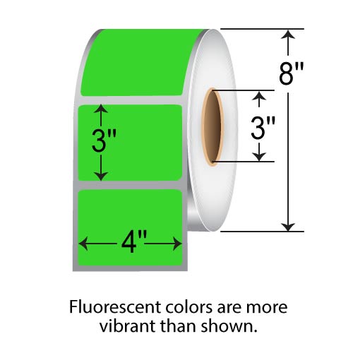 Barcodefactory 4x3  TT Label [Perforated, Fluorescent Green] FL-4-3-1900-GR