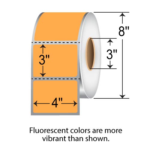 Barcodefactory 4x3  TT Label [Perforated, Fluorescent Orange] FL-4-3-1900-OR