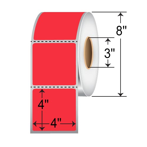 Barcodefactory 4x4  TT Label [Perforated, Red] RFC-4-4-1500-RD