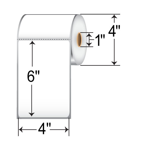 Barcodefactory 4x6  DT Label [Premium Top Coated, Removable, Perforated] RDE-4-6-250-1