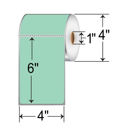 Barcodefactory 4x6  TT Label [Perforated, Green] RFC-4-6-250-GR