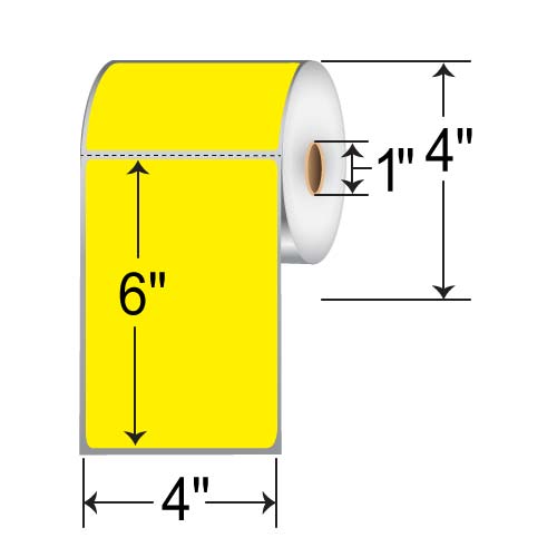 Barcodefactory 4x6  TT Label [Perforated, Yellow] RFC-4-6-250-YL