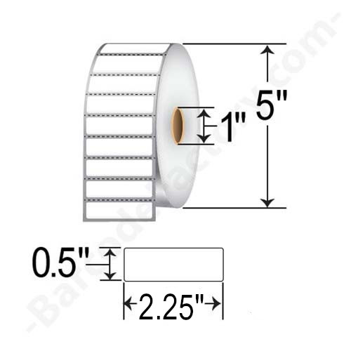 Zebra Z-Select 4000D 2.25x0.5  DT Label [Perforated] 10010040