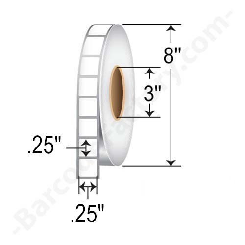 Zebra Z-Ultimate 2000T 0.25x0.25 Polyester TT Label [8up, Perforated] 10011965