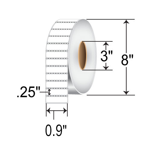 Zebra Z-Supreme 2000T 0.9x0.25 Polyimide TT Label [Perforated, Electronic Component] 10023195