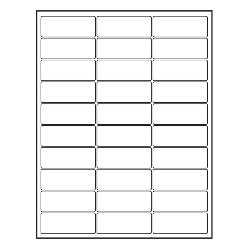 BarcodeFactory 2.625 x 1 Laser Label Sheets BAR-RL-2625-1-30-RC