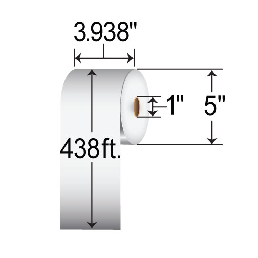 Zebra 3.938inx438ft DT Label [Non-Perforated] 10025491
