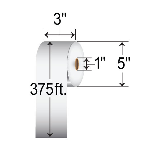 BarcodeFactory 3"x375' Linerless Labels [Non-Perforated] L-LL-301C51