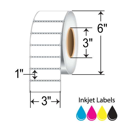 Barcodefactory 3x1 Polypropylene Inkjet Label [Perforated] RIJK-3-1-2200-3