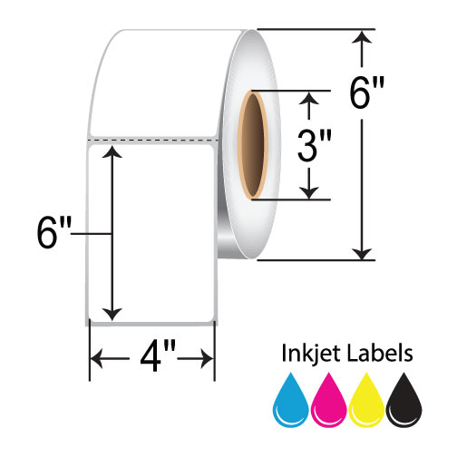 BarcodeFactory 4x6 Matte Inkjet Label [Perforated, Freezer] L-IJ-BK46550R-36P