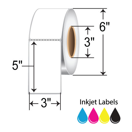 Sector9 3x5 Polyester Inkjet Label [Perforated, Black Mark Sensing, Clear] 75958