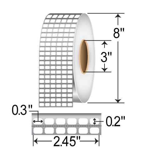 Zebra Z-Supreme 2000T 0.3x0.2 Polyimide TT Label [6up, Perforated] 10023020