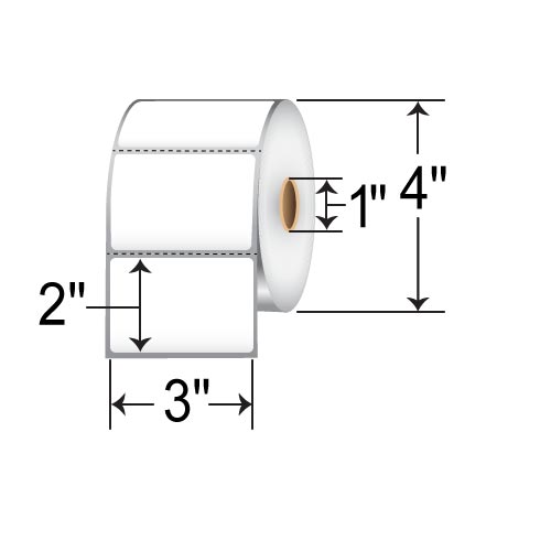 SATO 3x2 DT Label [Perforated, Matte Paper] SR10LD-20100