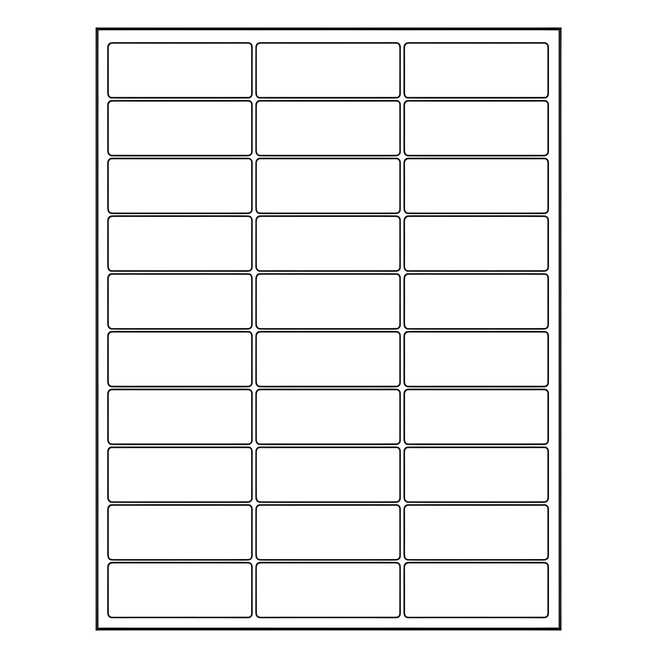 BarcodeFactory 2.625 x 1 Laser Label Sheets BAR-RL-2625-1-30-RC