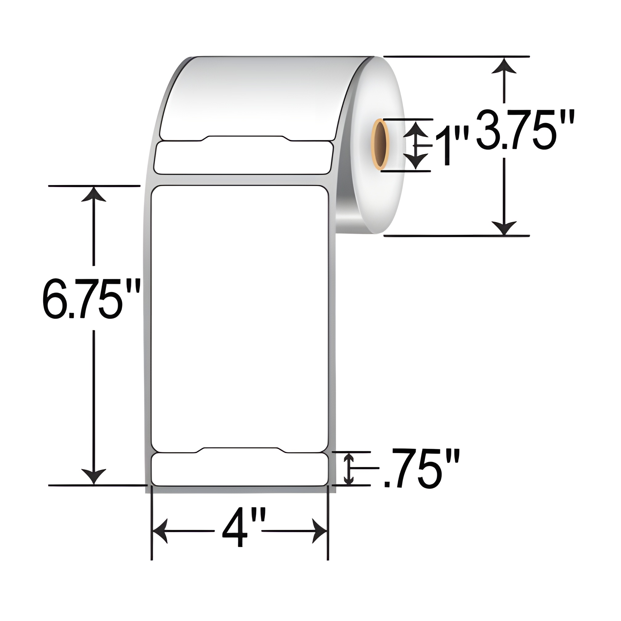 BarcodeFactory 4x6.75 DT Shipping Label [Non-Perforated] RPS-4-675-250-1-NP