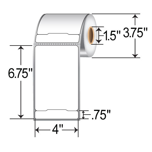 Barcodefactory 4x6.75 DT Shipping Label [Non-Perforated] RPS-4-675-250-15-NP