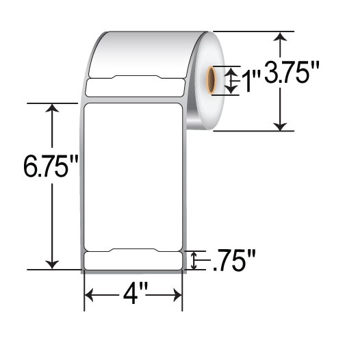 BarcodeFactory 4x6.75 DT Shipping Label [Non-Perforated] RPS-4-675-250-1-NP