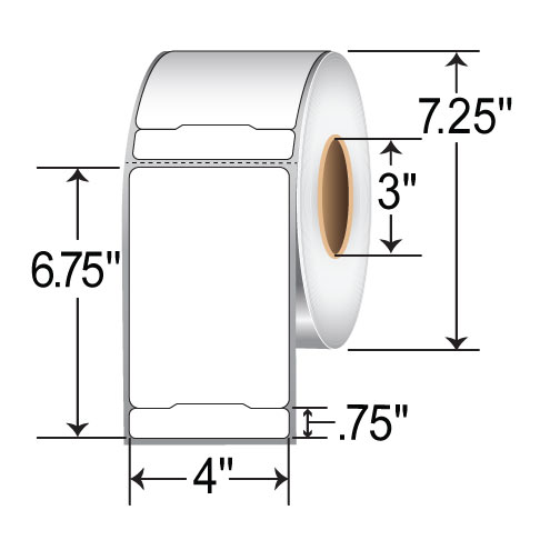 Barcodefactory 4 x 6.75 DT Shipping Label RPS-4-675-820-3