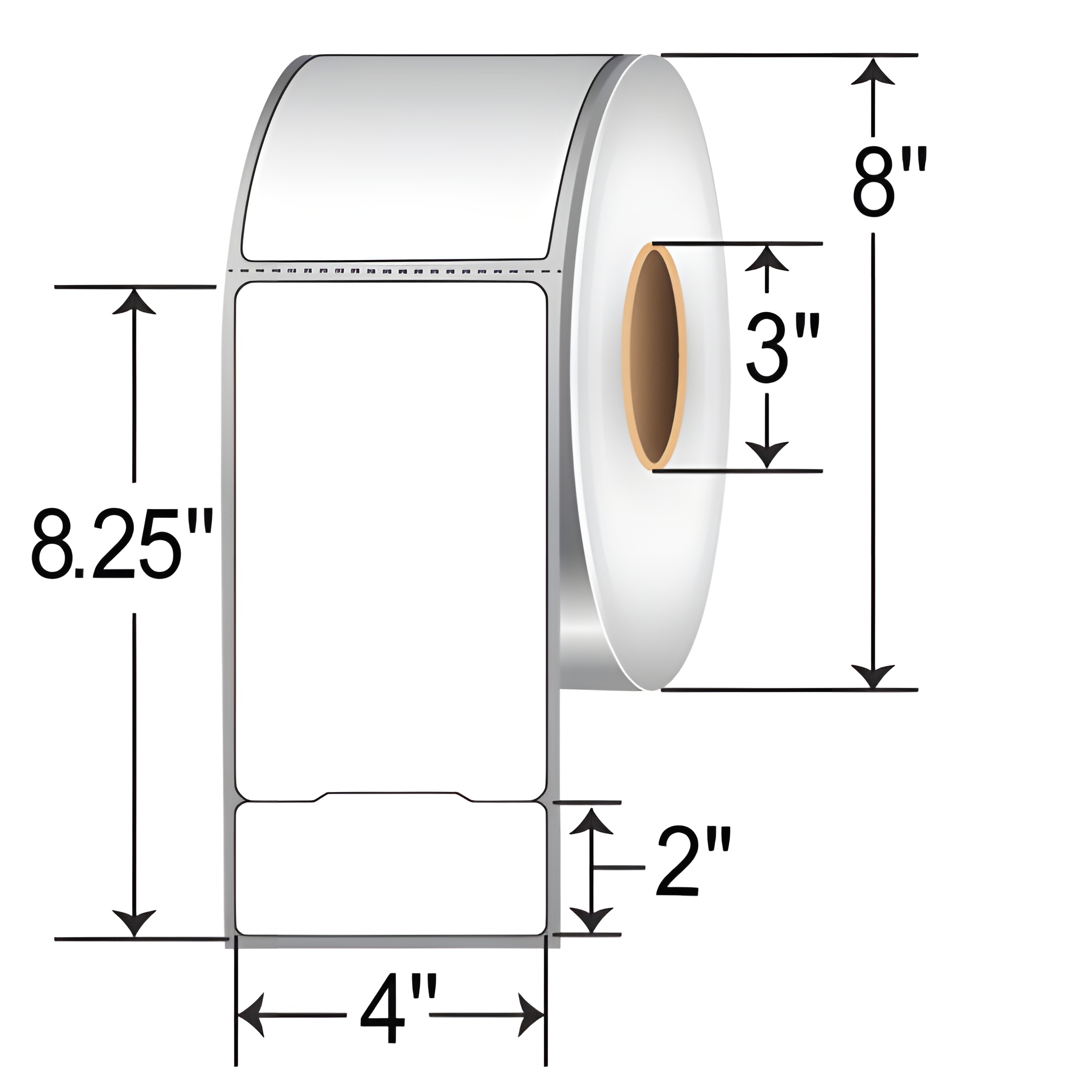 Barcodefactory 4 x 8.25 DT Shipping Label RPS-4-825-750-3