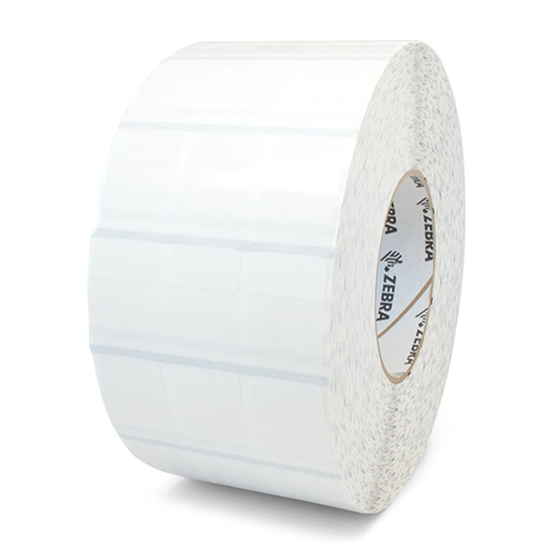 Zebra 8000T 1x1.4375 Vinyl TT Label [3up, Perforated, Self-laminating Wire Wrap, Clear] 10015769