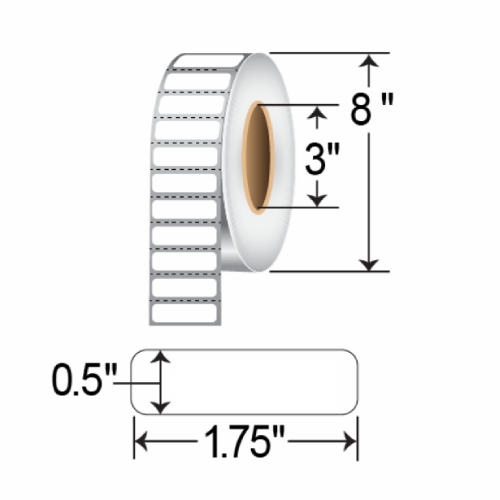 Zebra Z-Select 4000T 1.75x0.5  TT Label [Removable, Perforated] 10032977