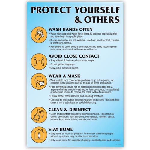 12" x 18" "Protect Yourself & Others" Windows Decal 1218100WIN