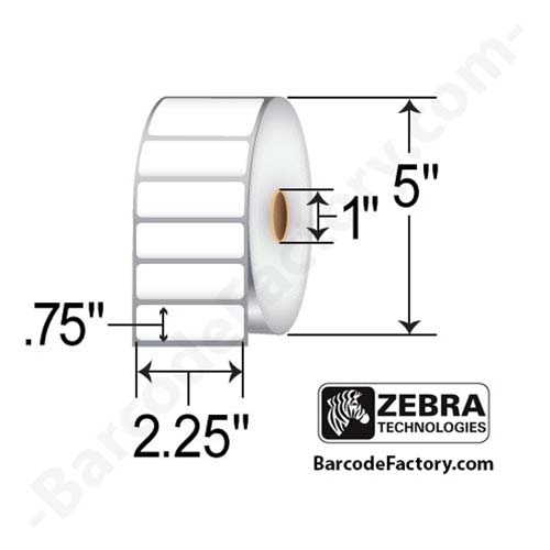 Zebra Z-Select 4000D 2.25x0.75  DT Label [Premium Top Coated, Perforated] 10015340-EA