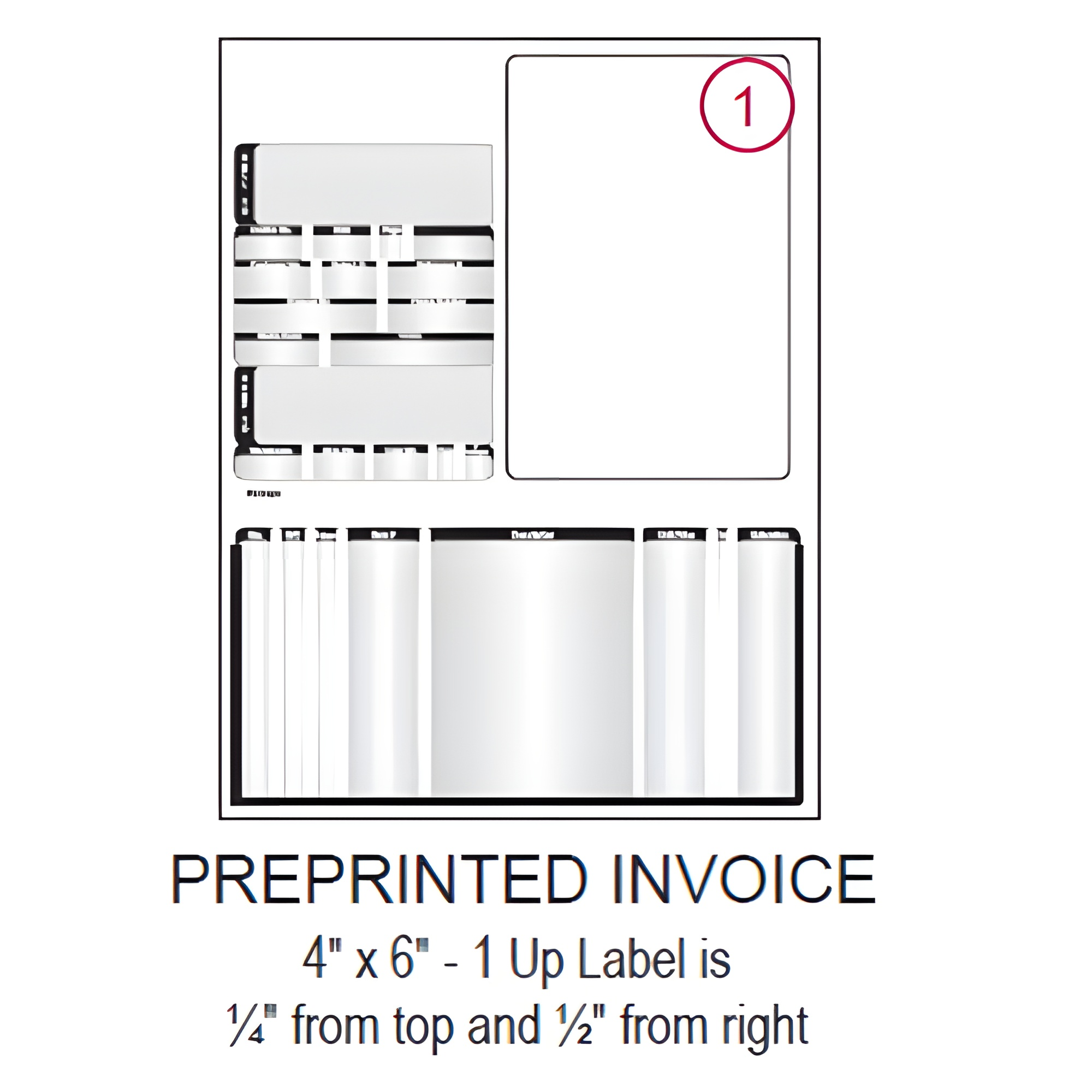 BarcodeFactory Preprinted Invoice Integrated Labels BAR-RI-Invoice-1