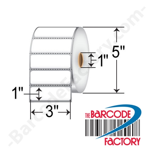 Barcodefactory 3x1  DT Label [Premium Top Coated, Perforated] RD-3-1-2500-1