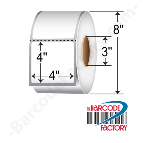 Barcodefactory 4x4  DT Label [Premium Top Coated, Perforated] RD-4-4-1500-3