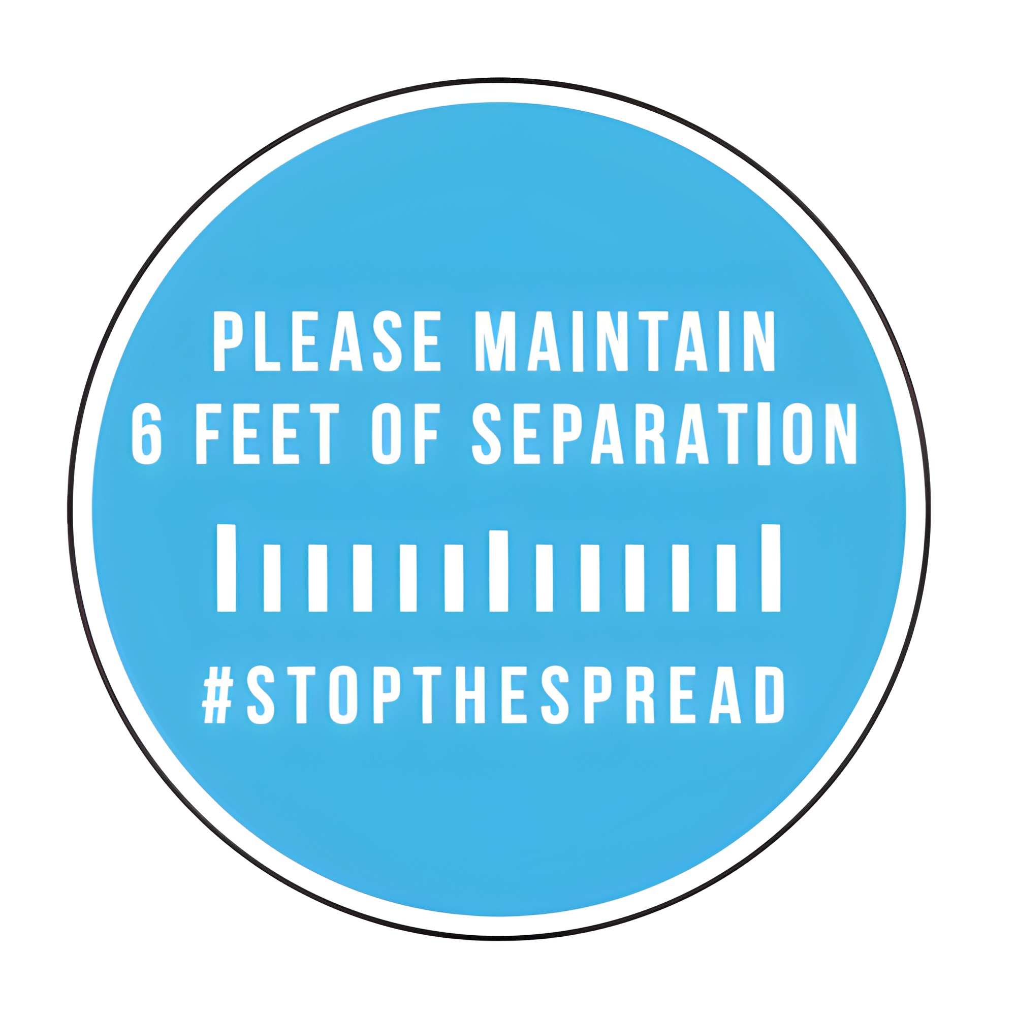 18" Diameter Social Distancing Floor Stickers 18DIAFLOOR