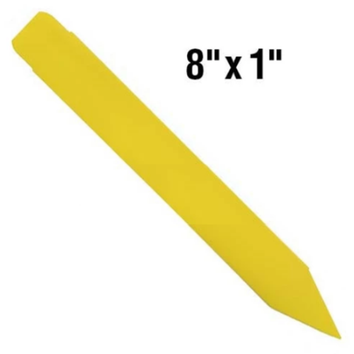 BarcodeFactory 8x1 Thermal Yellow Pot Stakes Single Roll BAR-SS8X1-YE-EA