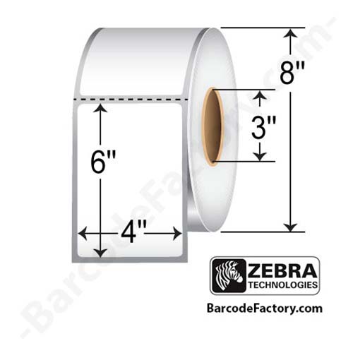 Zebra Z-Select 4000T 4x6  TT Label [Removable, Perforated] 10005486