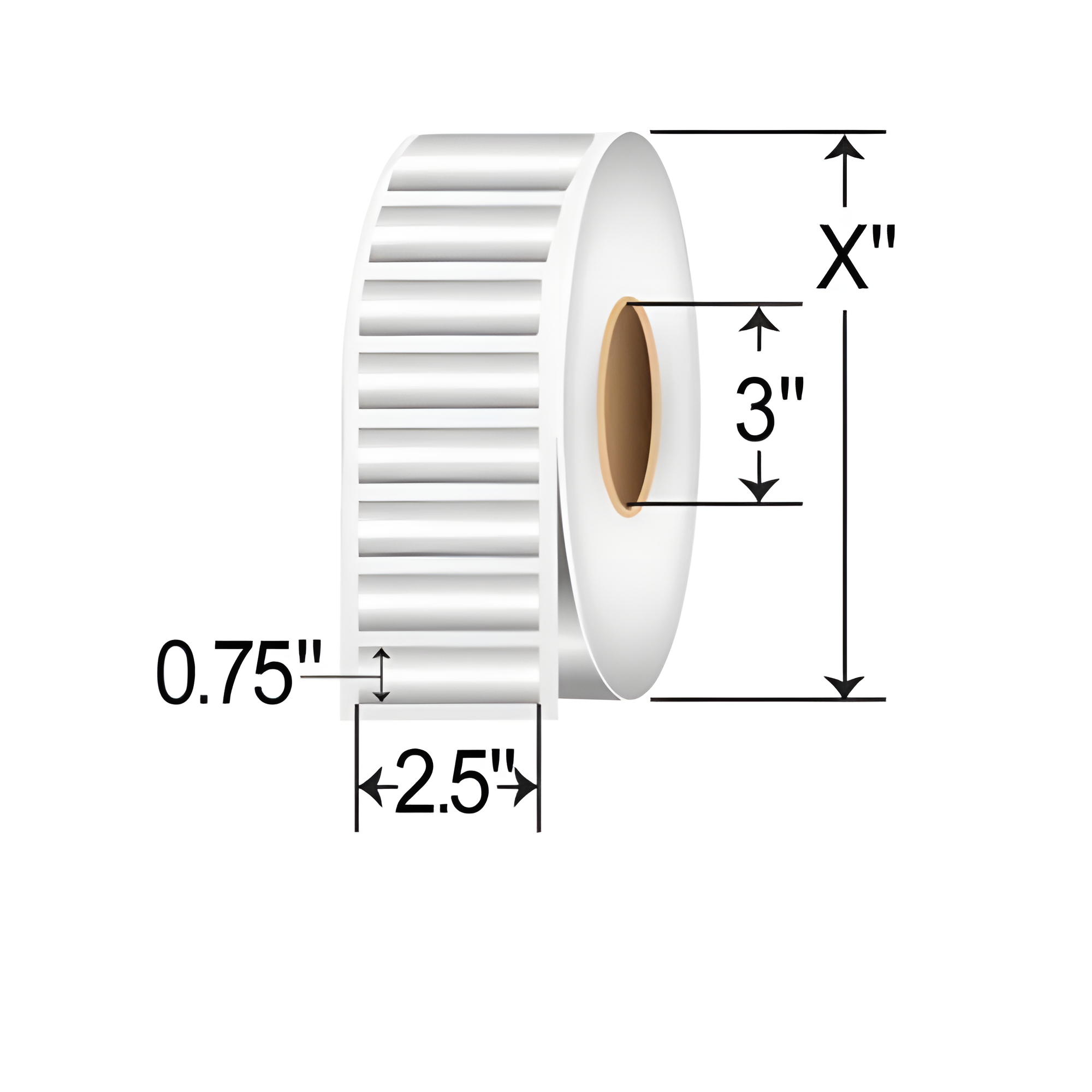 BarcodeFactory 2.5x0.75 TT Label [Non-Perforated] BAR-25-75-6500-MSIL